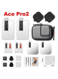 Generic Shadow Stone Insta360 ACE Pro2 Lens Silicone Lens Cover AcePro2 Storage Bag Tempered Film Accessories-Color:Ace Pro 0.1kg Set+lens Cover*2+black Storage Bag  - Image 1