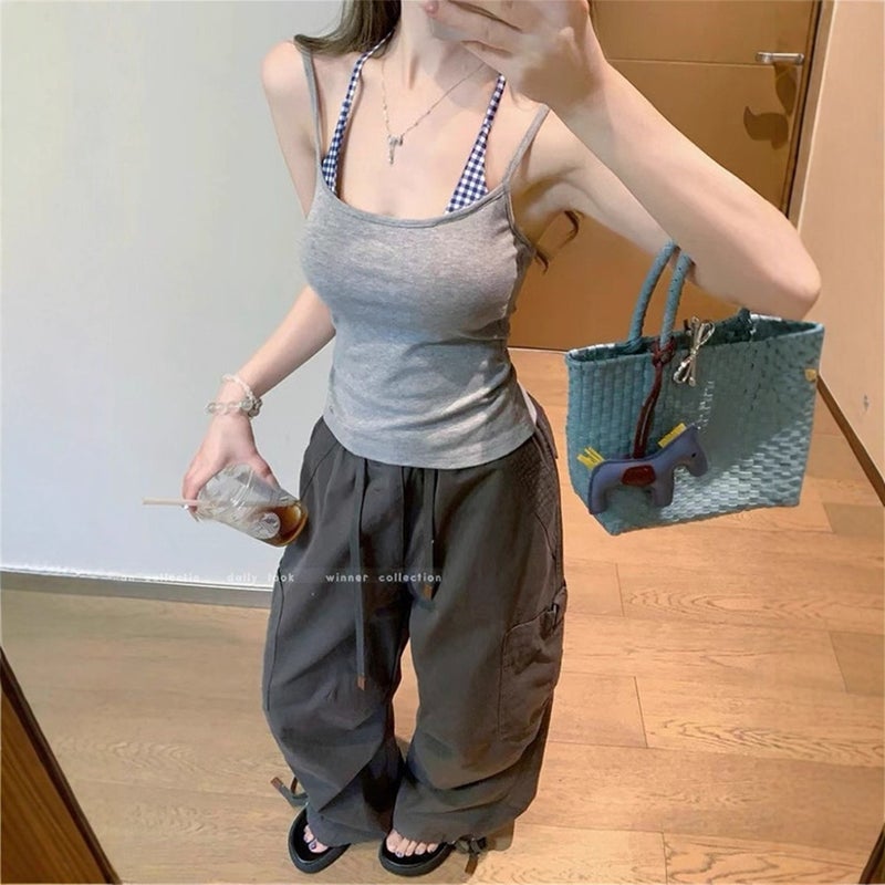 Women's Thai Style Seaside Camisole with Padded Built-in, Halter Neck Sleeveless Top - Image 4