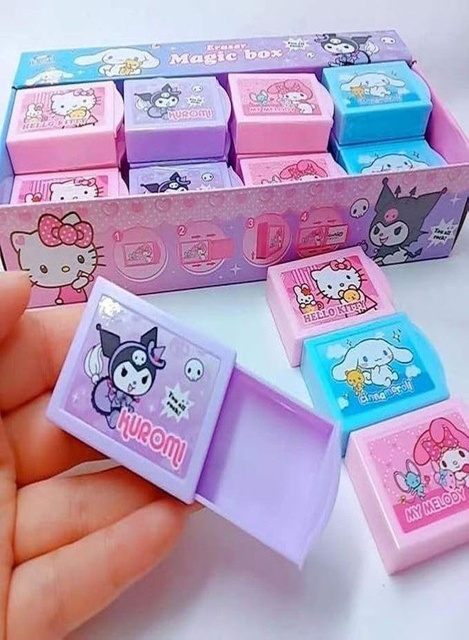 Little More LITTLEMORE Fun Magic Box Pencil Eraser Cute Drawer Modle Rubber Eraser for Kids, Girls School Student, Return Birthday Gift Magic Box Shaped Erasers-4 Pcs., Multi-Color - Image 5