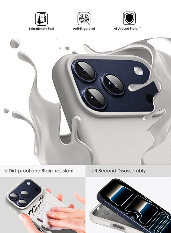 ميدا غطاء سيليكون سائل فاخر لآيفون 17 برو ماكس وبطانة مايكروفايبر – ملمس ناعم ومقاوم للبصمات - Image 2