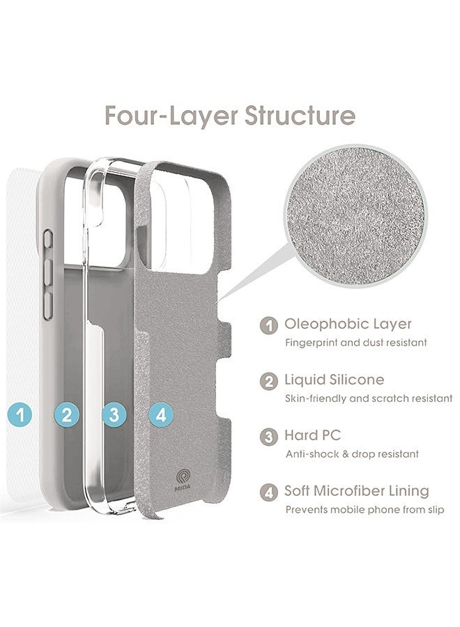 ميدا غطاء سيليكون سائل فاخر لآيفون 17 برو ماكس وبطانة مايكروفايبر – ملمس ناعم ومقاوم للبصمات - Image 4