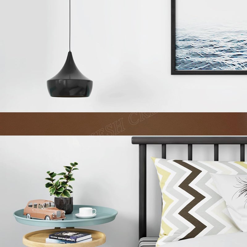 MUNIKESH CREATION Brown Colour Wallpaper Border Peel and Stick Brown Contact Paper for Countertops Border, Wall Corners Stickers and Wall Decor Waterproof Self Adhesive 4x240 Inch - Image 4
