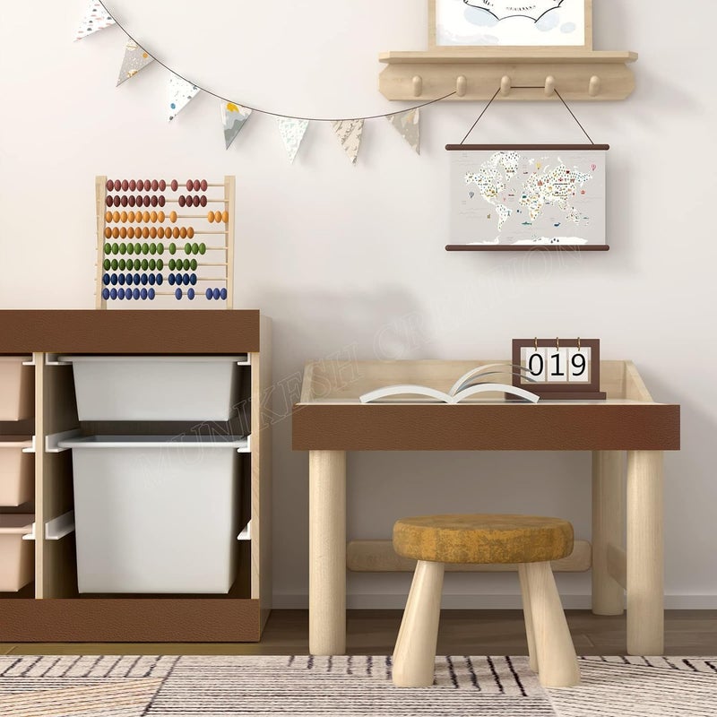 MUNIKESH CREATION Brown Colour Wallpaper Border Peel and Stick Brown Contact Paper for Countertops Border, Wall Corners Stickers and Wall Decor Waterproof Self Adhesive 4x240 Inch - Image 5