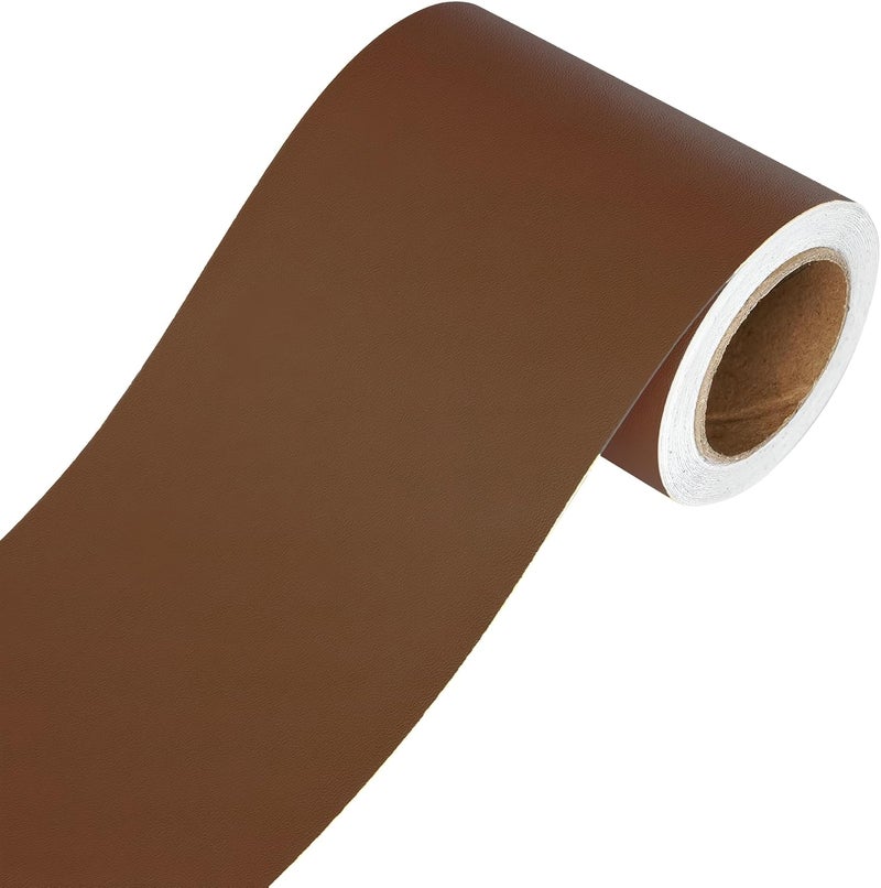 MUNIKESH CREATION Brown Colour Wallpaper Border Peel and Stick Brown Contact Paper for Countertops Border, Wall Corners Stickers and Wall Decor Waterproof Self Adhesive 4x240 Inch - Image 1