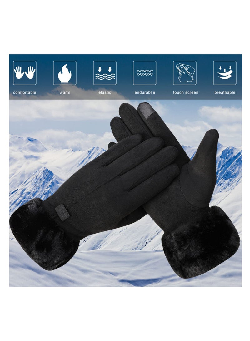 KASTWAVE Winter Gloves for Women, Warm Touchscreen Glove Windproof Elastic Texting Gloves Women(Black)  - Image 4