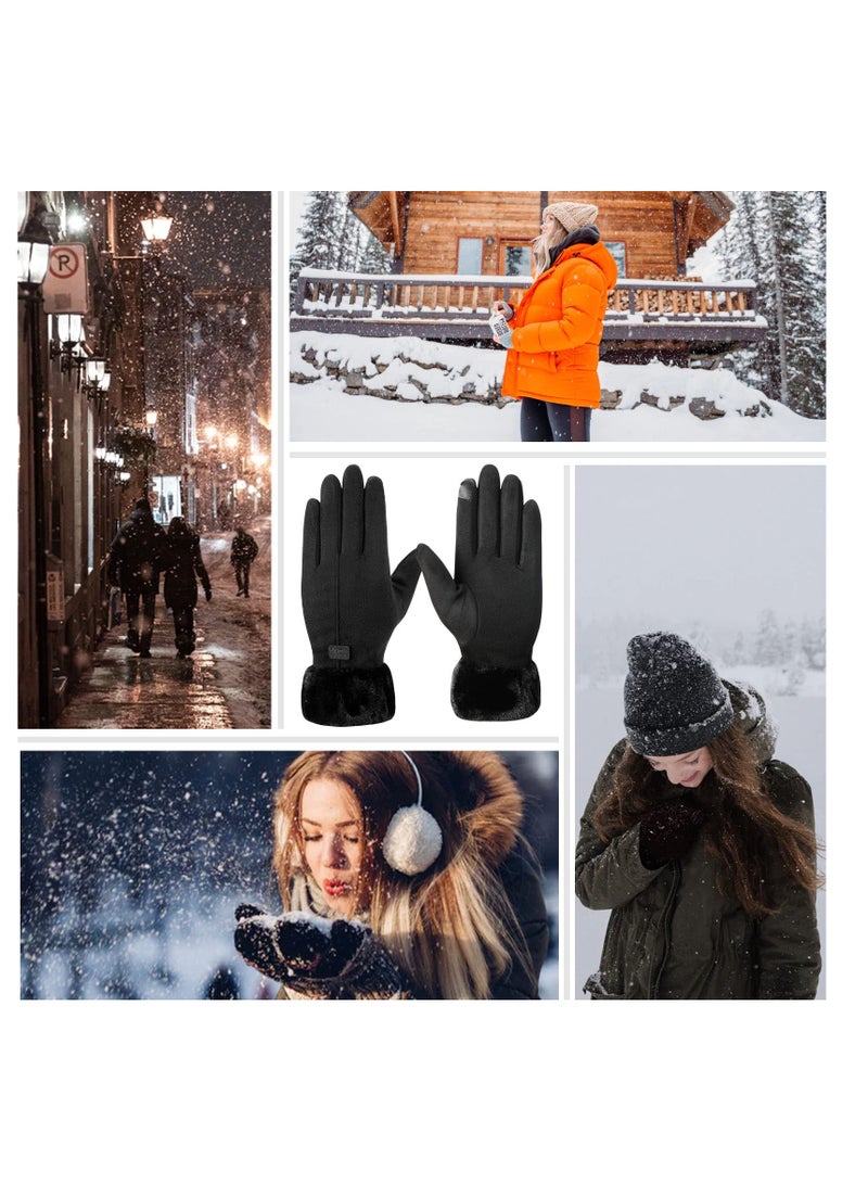 KASTWAVE Winter Gloves for Women, Warm Touchscreen Glove Windproof Elastic Texting Gloves Women(Black)  - Image 5