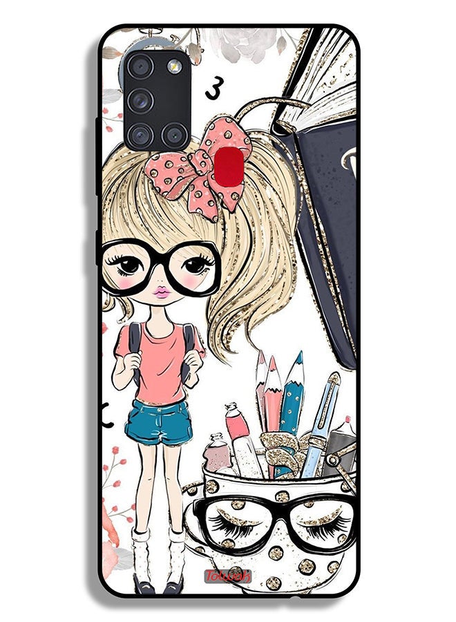 Tolwak Samsung Galaxy A21s Protective Case Cover Unicorn Girl Art - Image 1