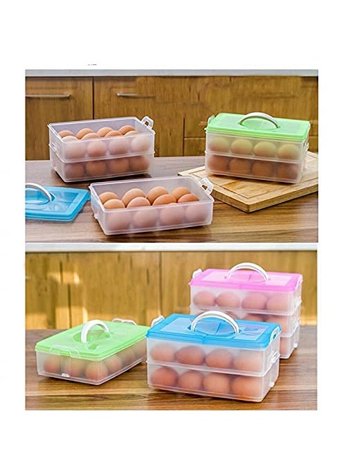 PICKVILL PICKVILL 36 Grid Plastic Egg Tray Box Holder Basket Stand Organizer Tray Holder Box with lid for Fridge Kitchen Home egg basket for fridge egg storage basket for fridge EGG BOX 36 GRID  - Image 5