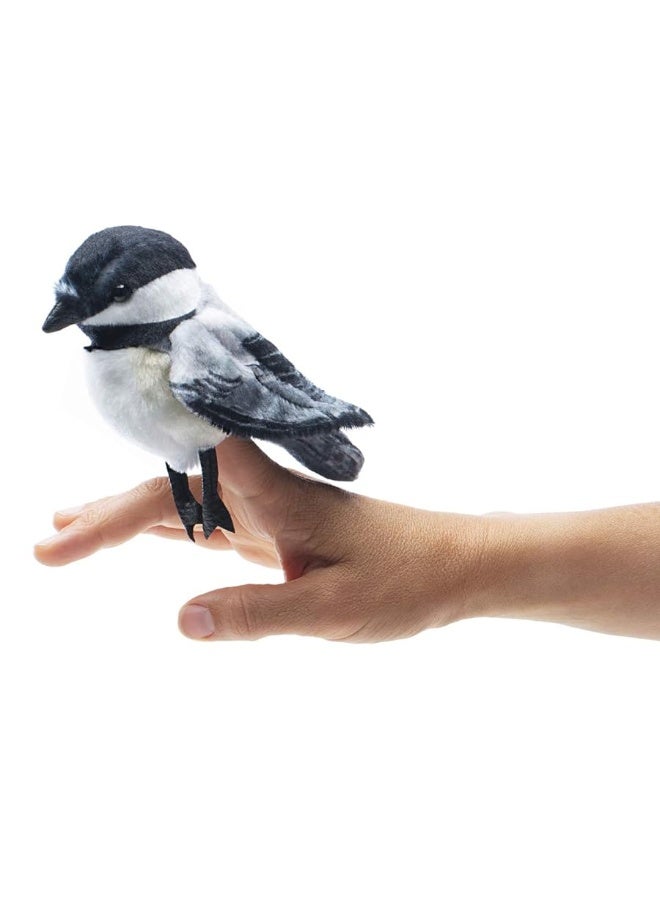Folkmanis Mini Chickadee Finger Puppet, White; Black;gray - Image 1