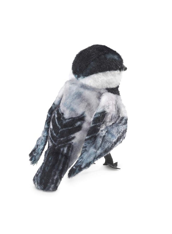 Folkmanis Mini Chickadee Finger Puppet, White; Black;gray - Image 2