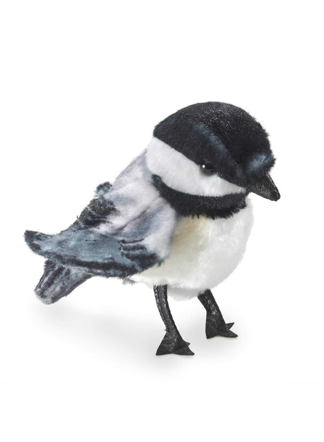 Folkmanis Mini Chickadee Finger Puppet, White; Black;gray - Image 3