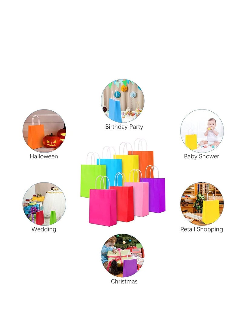 ECVV أكياس هدايا ECVV مجموعة 24 قطعة أكياس ورقية صديقة للبيئة مع مقابض أكياس ورقية بالجملة أكياس تسوق أكياس كرافت أكياس بيع بالتجزئة أكياس حفلات (وردي، 27 * 22 * 11 سم) - Image 3