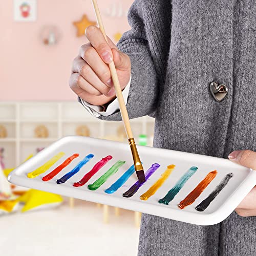 VUFVOID Porcelain Watercolor Palette, Ceramic Artist Paint Palette, Watercolor Mixing Tray for Watercolor Gouache Acrylic Oil Painting（10 * 4.7'' Rectangle 2Pcs） - Image 5