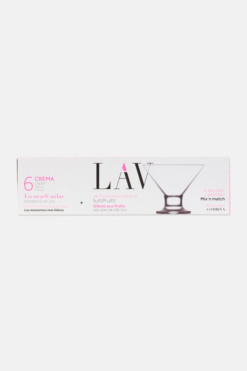 LAV 6 Pieces Ice Cream Bowls 165ml, Transparent - Image 1