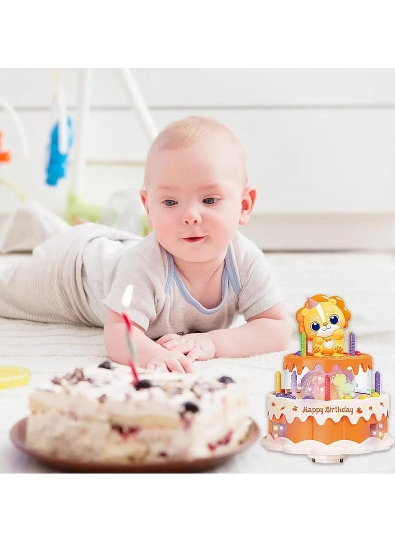 لعبة كيكة الأسد الكهربائية – كيكة دوّارة بموسيقى وأضواء، مع شموع قابلة للفك وعجلات دوّارة - Image 5