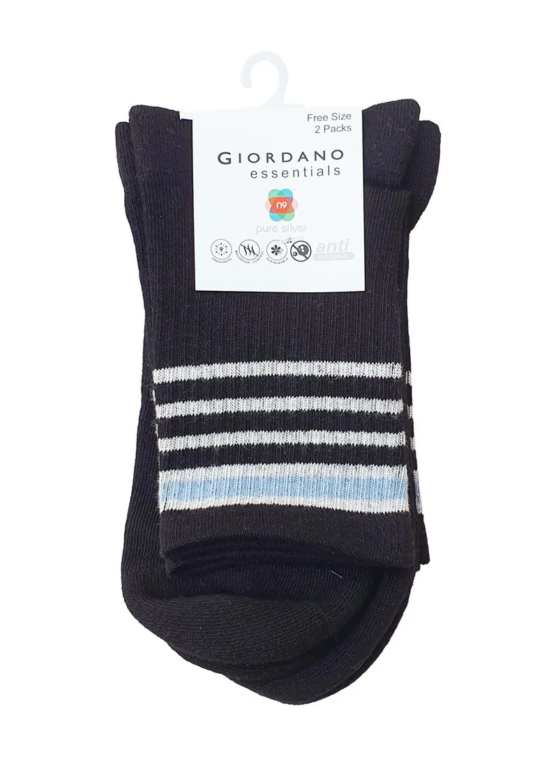 GIORDANO 2-Pack Cotton-Blend Mid-Length Socks – Essentials Collection