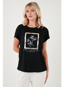 Lela Printed Crew Neck Regular Fit T Shirt Women's T Shirt 6671006  - Image 3
