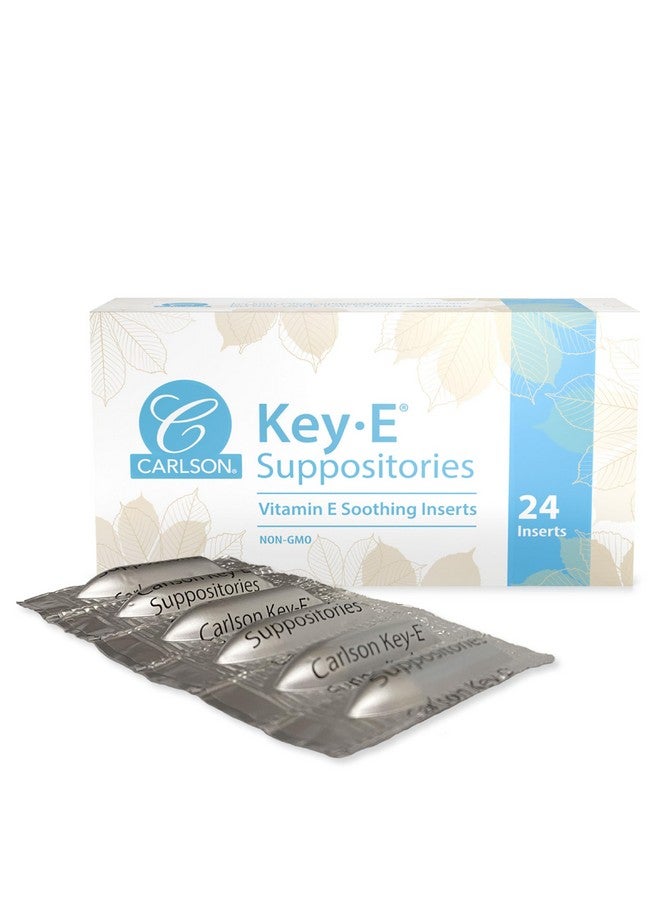 Carlson - Key-E Suppositories, 30 IU Vitamin E Suppository, Lubricates Dry Areas, Treatment for Women and Men, Vaginal & Rectal, 24 Count - Image 1
