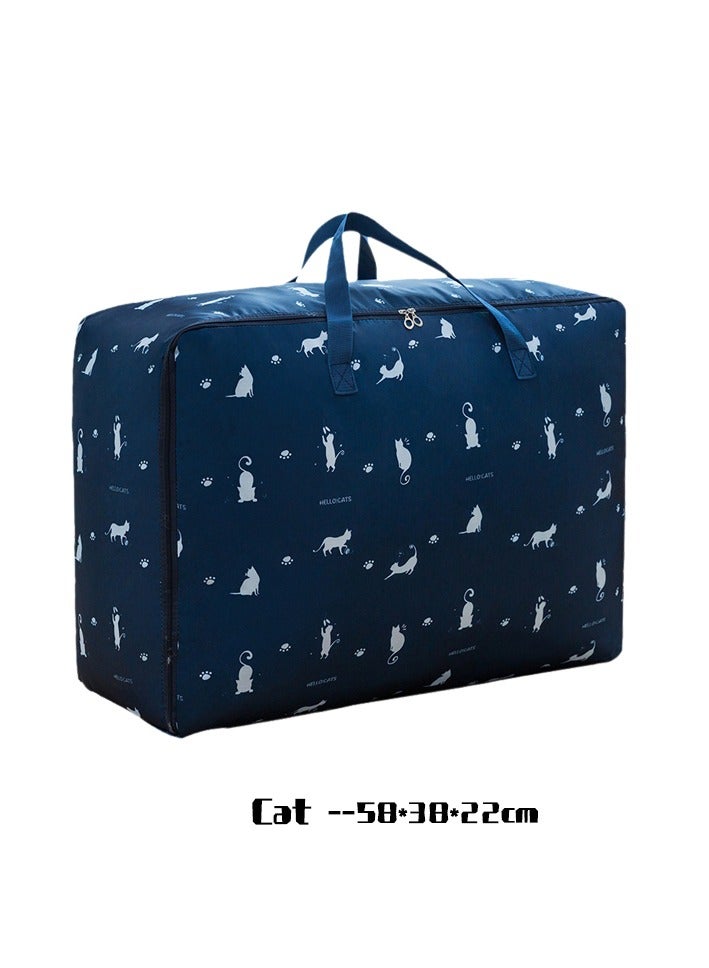 Oxford Quilt Storage Bags, Moving Bags with Hand Straps, Garment Bag Organizer with Zipper, Space Saving, Portable and Foldable, for Camping, Moving, Traveling/58*38*22cm - Image 1