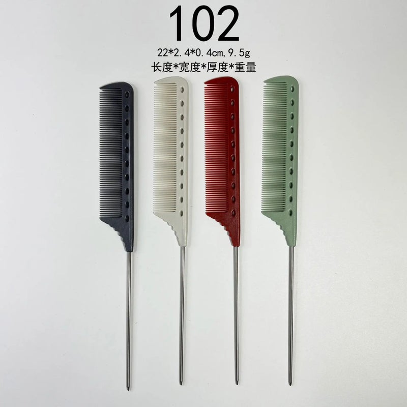 Y&D Hair Styling Comb Set: Heat Resistant Anti-Static Rat Tail Comb with Metal Pin for Hairdressing, Cutting & Parting - Professional Hairbrushes Included (1pc 101/102 Variety) - Image 4