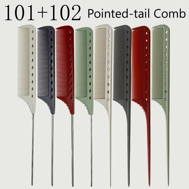 Y&D Hair Styling Comb Set: Heat Resistant Anti-Static Rat Tail Comb with Metal Pin for Hairdressing, Cutting & Parting - Professional Hairbrushes Included (1pc 101/102 Variety) - Image 3
