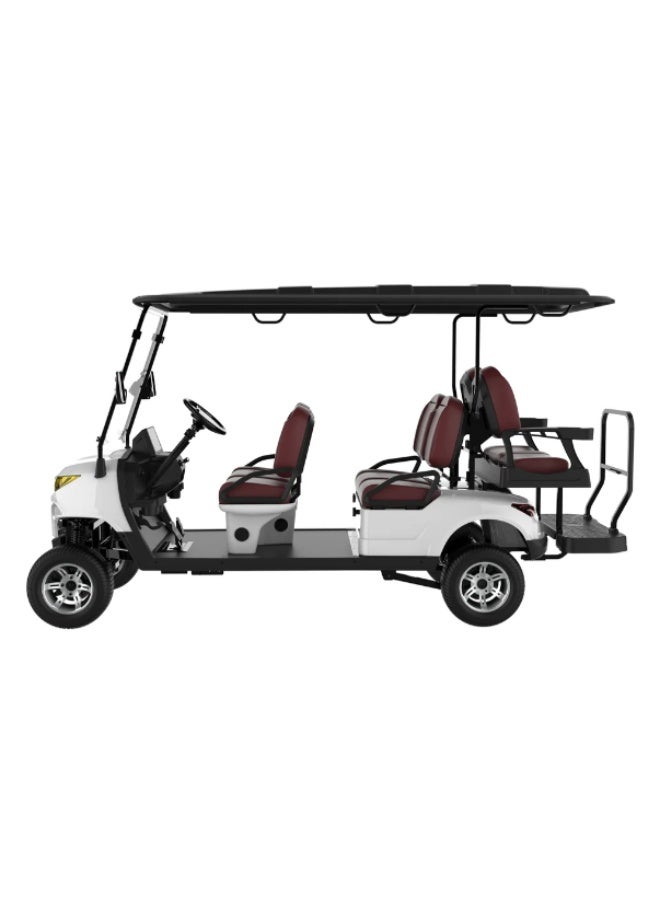 سنكارت عربة غولف كهربائية SUNCART ذات 6 مقاعد MXV4+2 مع لوحة عدادات بشاشة تعمل باللمس ومقعد جلدي عالي الجودة وفواصل هيدروليكية ذات 4 عجلات لعربة الجولف - Image 3