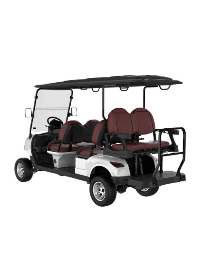 سنكارت عربة غولف كهربائية SUNCART ذات 6 مقاعد MXV4+2 مع لوحة عدادات بشاشة تعمل باللمس ومقعد جلدي عالي الجودة وفواصل هيدروليكية ذات 4 عجلات لعربة الجولف - Image 5