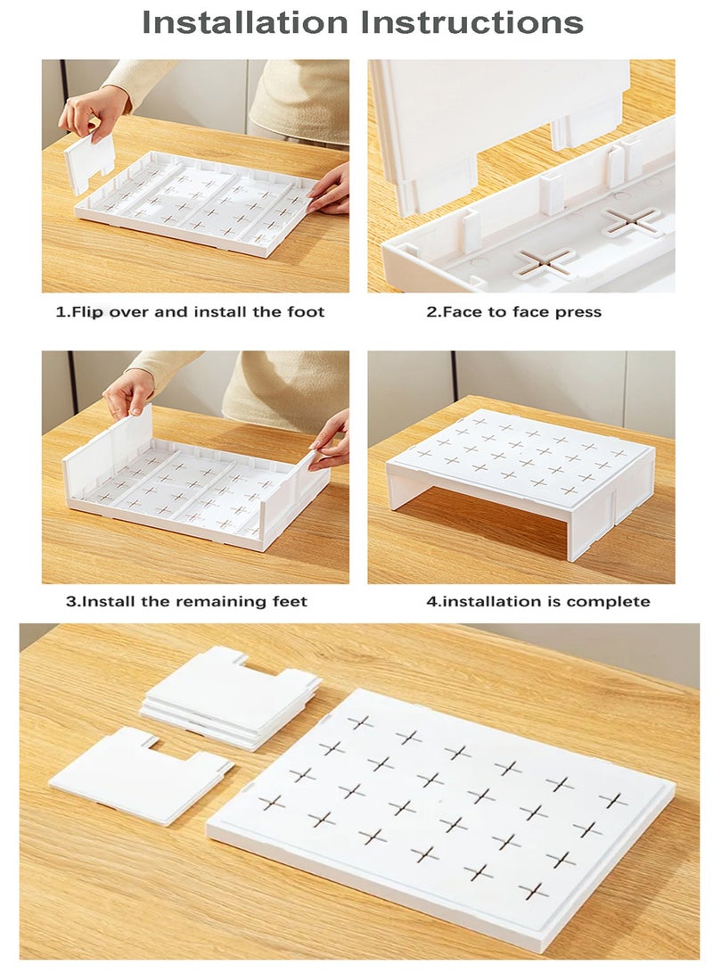 Alissa Cabinet Organizer Shelf, Set of 2 Kitchen Counter Shelves, Stackable Fridge Organizer Shelf Plastic Bathroom Storage Rack Seasoning Bottle Organizer Makeup Cosmetics Holder for Home Kitchen Office Space-saving - Image 3