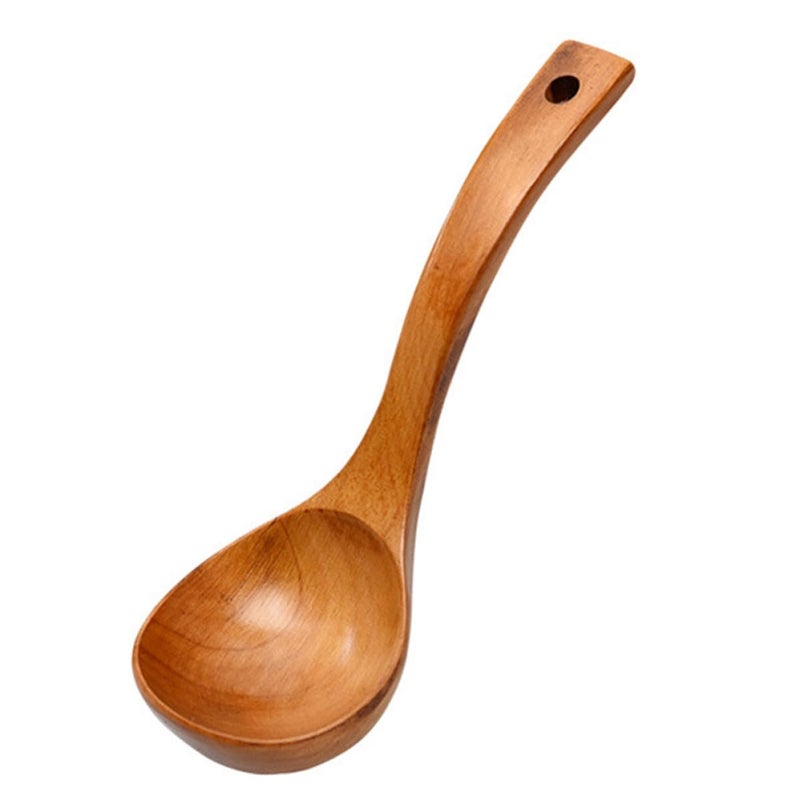 Wooden Soup Ladle Long Handle Japanese Style Kitchen Utlensil For Serving - Image 2