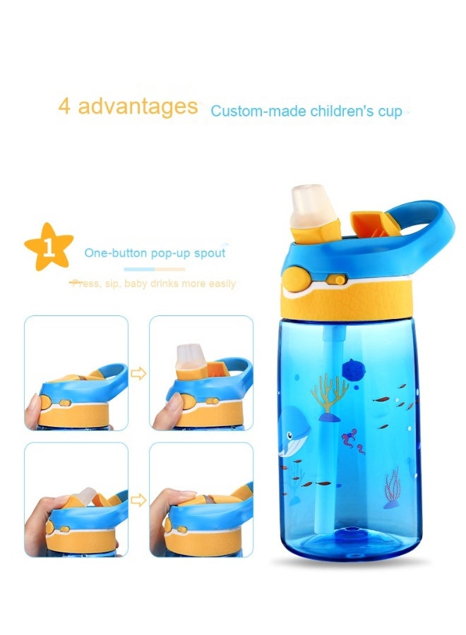 Tritan Kindergarten Kids Tritan Plastic Water Cup - Cartoon Duckbill Straw Cup - Image 2