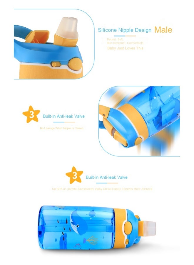 Tritan Kindergarten Kids Tritan Plastic Water Cup - Cartoon Duckbill Straw Cup - Image 3