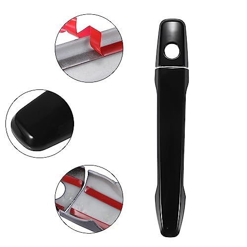 ACROPIX غطاء مقبض باب السيارة الخارجي ACROPIX بدون ثقوب مفتاحية مناسب لميتسوبيشي أوتلاندر - عبوة من 8 باللون الأسود - Image 3