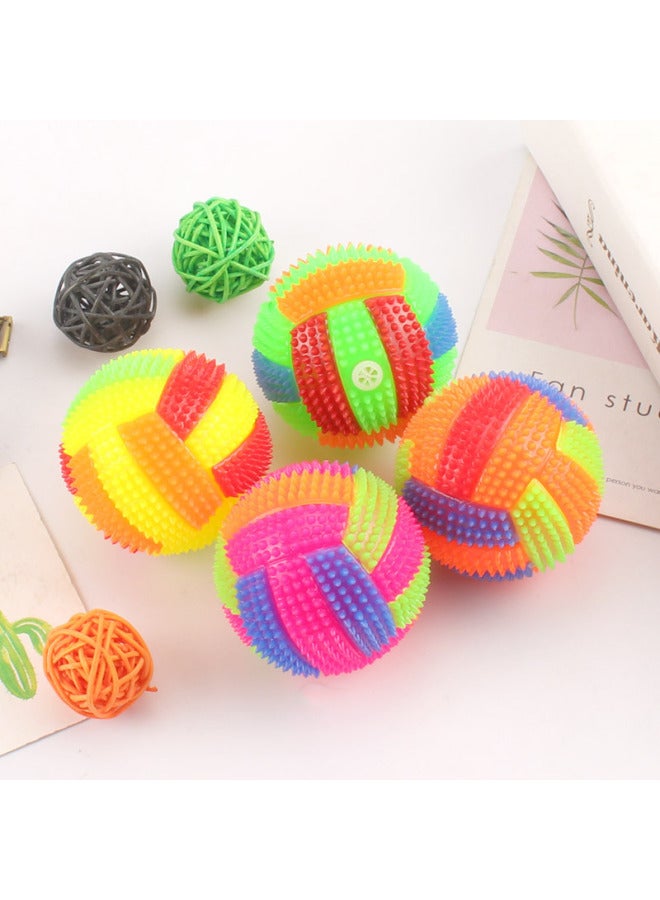 إسكدنيا New Children's Luminous Volleyball Elastic Ball Massage Ball Football With Whistle Barbed Ball Stall Supply Explosion Wholesale