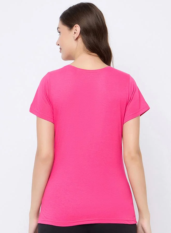 Clovia Regular Fit Cotton Text Print T-Shirt by Styli