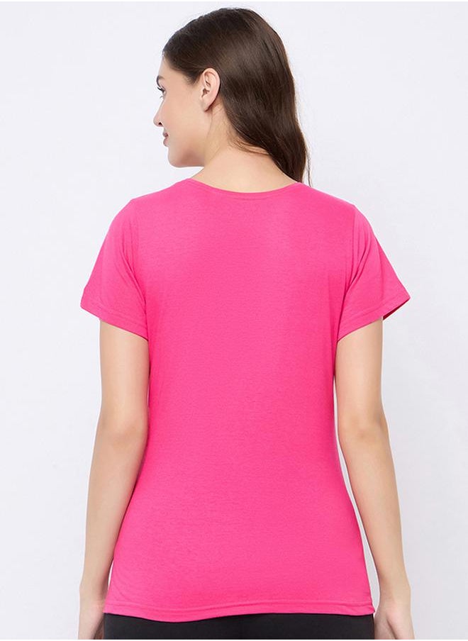 Clovia Regular Fit Cotton Text Print T-Shirt by Styli  - Image 5
