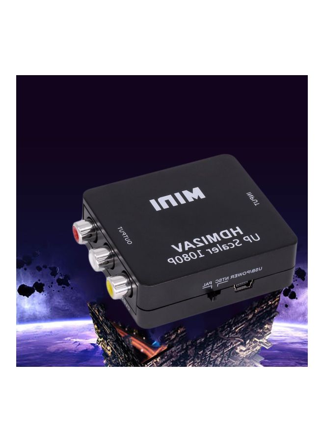 Mini HDMI to RCA Audio Video AV CVBS Adapter Converter For HDTV Black - Image 2