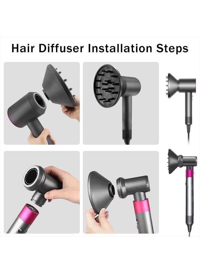 Chuancheng Hair Diffuser Attachment Nozzles for Dyson Supersonic Hair Dryer HD01 HD02 HD03 Tools Accessaries Parts, Black - Image 5