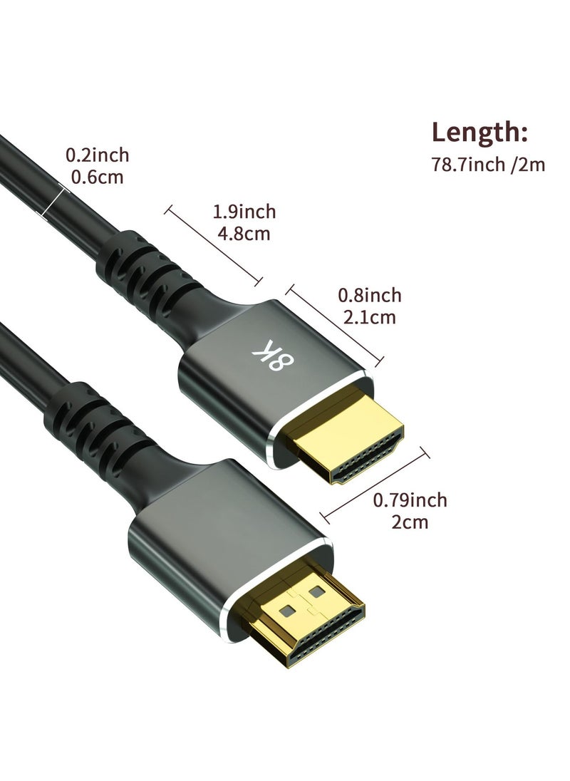 Digipace - HDMI 2.1 Cable - 8K and 4K - Ultra High Speed HDMI Cord - Suitable for Computer Monitors, Projectors, TV, PS5, Xbox, Switch - Image 1
