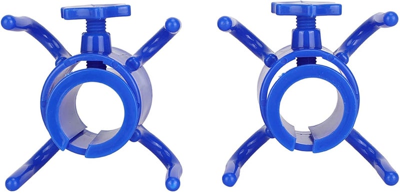 GLOGLOW 2Pcs Universal Beach Umbrella Hook, 4 Claw Plastic Hanger for Towels Hats Sunglasses, with Threaded Fastening System for Umbrella Poles 25 32mm (Blue) - Image 1