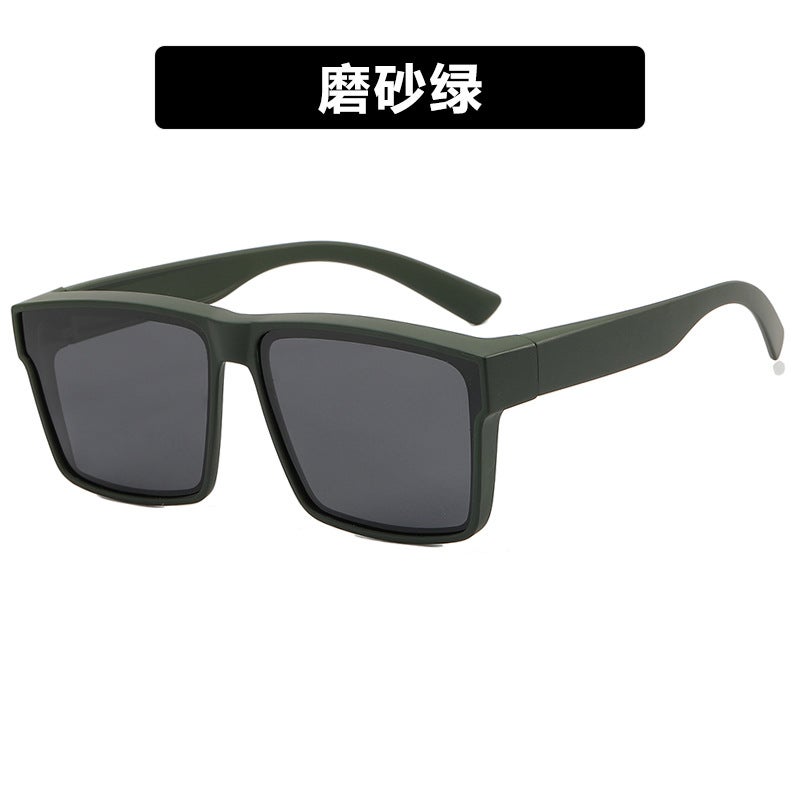 Generic Polarized Clip-on Sunglasses Unisex UV Protection Matte green