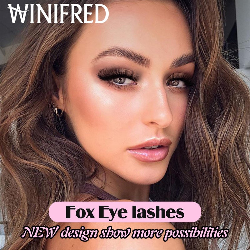 Winifred Russian Strip Lashes Cat Eye Lashes Extension Fox Eye Faux Mink Lash Natural Look 20MM Eyelashes D Curly Volume Wispy Lashes Pack 7 Pairs Fake Eyelash by Winifred - Image 4