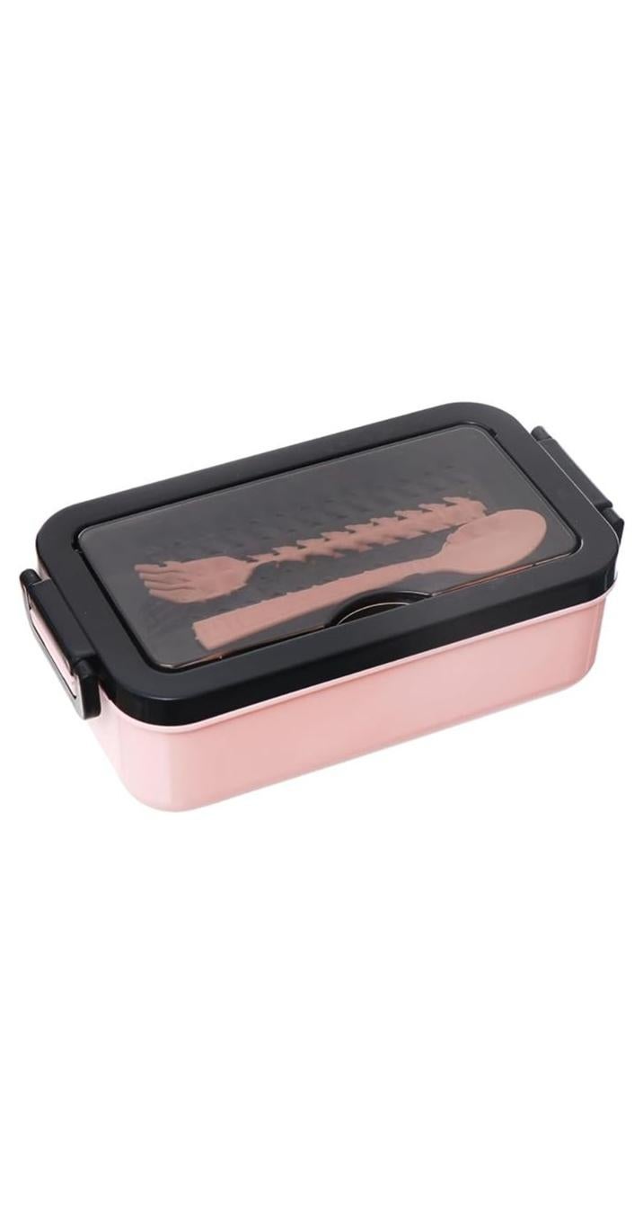Spaceshoop Plastic Airtight Lunch Box With Spoon And Fork - Image 1