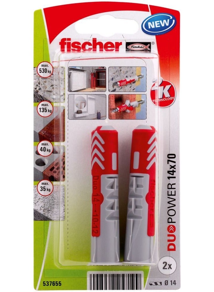 Fischer Universal Plug 14 x 70mm 2Pcs DUOPOWER 14x70