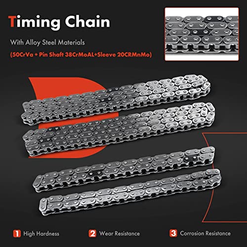 A-Premium Engine Timing Chain Kit W/Tensioner & More [fits DOHC, 8Cyl 5.7L, 3UR-FE] Compatible with Lexus LX570 09-11, LX570 13-16 & Toyota Land Cruiser, Sequoia 2009-2017, Tundra 2009-2017 - Image 4