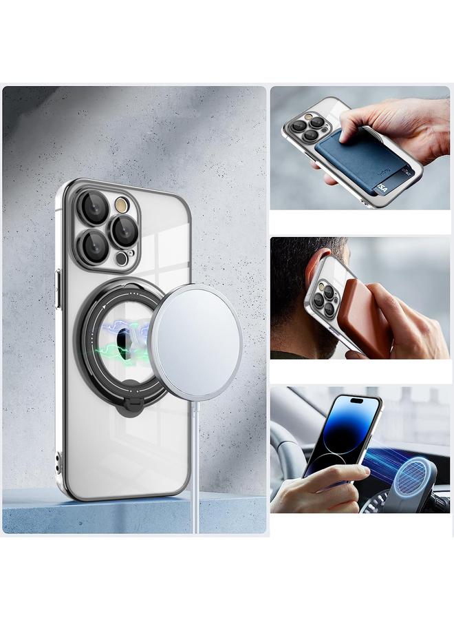 S-TOP Case For iPhone 11 Pro Max Electroplating MagSafe 360 Degree Rotation Holder Shockproof Phone Case - Image 2