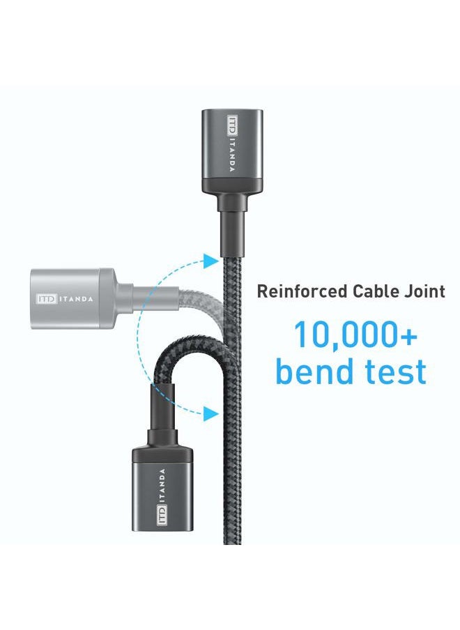 ITD ITANDA 1.5FT USB Extension Cable USB 3.0 Extension Cord Type A Male to Female 5Gbps Data Transfer for Keyboard, Mouse, PlayStation, Xbox, Flash Drive, Printer, Camera and More, Grey  - Image 4