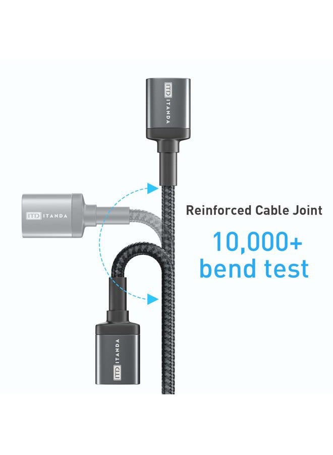 ITD ITANDA USB Extension Cable 1.5FT USB 3.0 Extension Cord Type A Male to Female 5Gbps Data Transfer for Keyboard, Mouse, Playstation, Xbox, Flash Drive, Printer, Camera and More (1.5FT, Grey) - Image 4