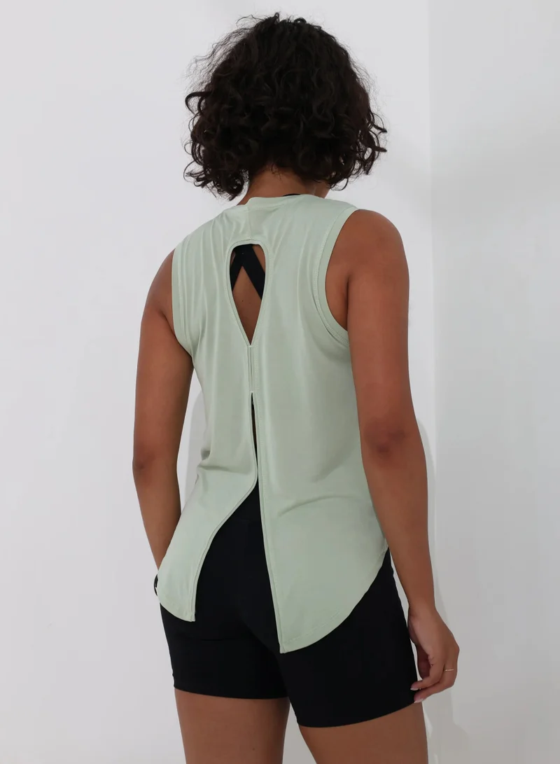 Mohuki Mint Green Active Tie Back Singlet for Women | Best Price UAE