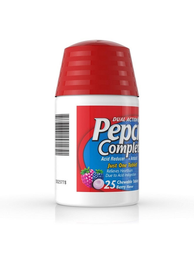 بيبسيد أقراص مضغ كاملة مضادة للحموضة ومضادة للحموضة لتخفيف حرقة المعدة، بنكهة التوت، 25 قرصًا. - Image 4