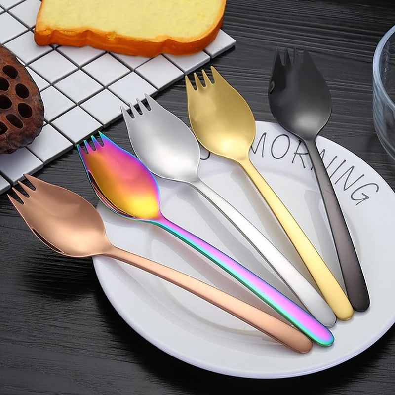 Pasta Spoon Pasta Spoon Salad Spoon Fork, Stainless Steel Spork Fruit Dessert Pasta Forks Food Serving Spoon for Home Kitchen () Soup Spoons Stainless Steel Soup Spoons Stainless Steel - Image 4